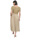 DKNY Womens Crushed Crease Woven Midi Skirt P5DNSB53 Pale Moss Brown Green M