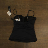 La Blanca Womens Island Goddess Ruffled Bandeau Tankini Swimsuit Top Black 6