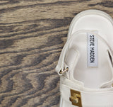 Steve Madden Womens Mona Sandal Stay Put Slingback Bone Leather Off White 9M