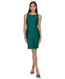 Calvin Klein Sleeveless Boat-Neck Embellished Scuba Sheath Dress Emerald Green 2