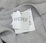 Kasper Womens Draped Open Front Jacket 10909049 Pebble GRay XL