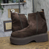 Wild Fable Womens Honor Boots Combat Platform Faux Suede 94568509 Dark Brown 9M