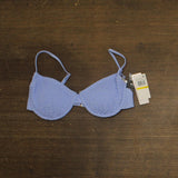 Salt + Cove Juniors Smocked Underwire Bikini Top Swim Cornflower Blue M