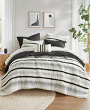 Madison Park Carolina Stripe 3-Piece Comforter Set White / Black King / Cal King