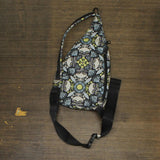 Vera Bradley Womens Sling Backpack with Zip Closure Blue Floral One Size