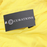 Curations Womens Plus Tie Front Kaftan Woven Jacket Lightweight Yellow Multi 3X