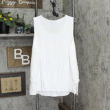 Dg2 By Diane Gilman Womens Mixed-Media Easy Tank 520772 Off White 2X