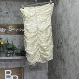 Guess Womens Sleeveless Strapless Solane Gilded Bodycon Mini Dress Gold Multi 12