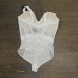 DKNY Womens Sheers Strapless Bodysuit DK6008 White 36D