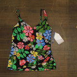 Beach House Womens Swim Lola Wrap Underwire Tankini Top Midnight Garden Black 12