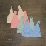 Rhonda Shear Womens 4-Pack Ahh Bralette Bra 700322 Sorbet Blue Multi 1X
