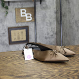 A New Day Womens Camille Satin Slingback Bow Flats 94648291 Brown 6.5M