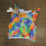 Becca ETC Womens Plus Size Watercolor-Print Tankini Swim Top Blue Multi 1X