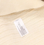 Future Collective Relaxed Cardigan Sweater Button Fringe Cream Off White L