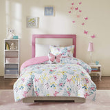 Mi Zone Kids Girls Cynthia Microfiber 3-Piece Comforter Set Pink Multi Twin