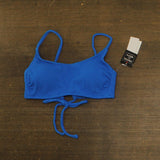 Salt + Cove Rib Scrunch Scoop-Neck Bralette Bikini Top Cosmic Cobalt Blue M