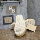 Bearpaw Criss Cross Raffia Crochet Embroidered Sandals Natural Tan Brown 8M