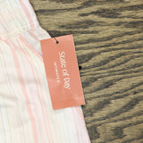 State Of Day Womens Striped Poplin Boxer Sleep Shorts 100185746MS Pink Stripe L
