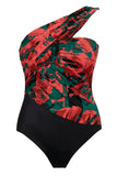 Magicsuit Goddess One Shoulder Underwire One Piece Swimsuit Black Green Multi 12