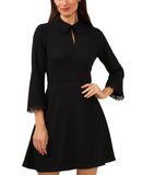 Cece Womens Collared Scallop Embroidered Dress 7024922 Black 8