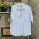 Merrill & Forbes Mens Vintage Button Up Short Sleeve Shirt Light Blue L