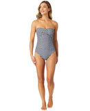 Anne Cole Neo Geo Twist-Front Bandeau One-Piece Swimsuit Blue White Multi 8