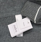 Auden Cozy Ribbed Notch Collar Long Sleeve Pajama Top 94437845 Gray XS