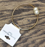Studio Works Pearl Pearl Open Cuff Bracelet Gold / White 3"