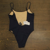 Cotton On Womens Thin-Strap Scoop-Back One Piece Swimsuit Mightnight Blue L