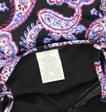 Swim Solutions Paisley-Print Crossover Tankini Swim Top Dancing Paisley Black 18