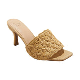 A New Day Womens Ayla Raffia Slide Heels 92609488 Tan Brown 7M