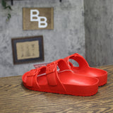Shade & Shore Womens Neida EVA Two Band Footbed Slide Sandals 83105499 Red 8M