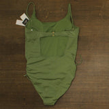 Salt + Cove Juniors Lurex Open-Back Scoop-Neck One-Piece Swimsuit Olive Green L
