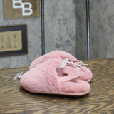 Cat & Jack Kids Strap Back Fuzzy Girls Slipper 166cda742387c7 Pink 7/8