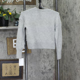 Abercrombie Kids Girls Pearl Embellish Crew Sweater 43AK32M Gray M (9-10)