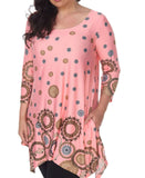 White Mark Womens Plus Size Erie Tunic Shirt Top PS1301-47-2XL Coral Pink 2XL
