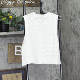 Universal Thread Womens Sweater Vest Crochet 94429887 Cream Off white XL