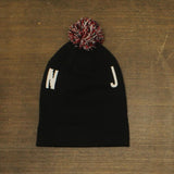 Jordan Big Boys Pom Beanie Hat 9A0869A Black One Size