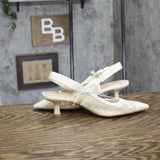 A New Day Womens Milan Slingback Pumps Lace 93708032 Cream Off White 6.5M