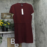 Aqua Womens Boucle Mock Neck Mini Dress 324-MS174 Dark Cherry Red XL