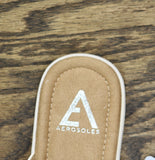 Aerosoles Jordyn Cushioned Flip Flop Thong Sandals White Faux Leather 9.5M