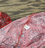 American Rag Cie Bandana Paisley Braided Straps V Neck Tunic Top Red / Multi S