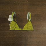 Solid & Striped Womens Ellery Bikini Top Swim Sky Blue / Chartreuse Ombre M