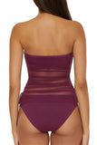 Becca Womens Standard Muse Bandeau Tankini Swim Top 733557 Aubergine Purple S