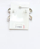 Francesca"s Ribbed Bow Stud Earrings Silver Gray 1.25"
