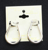 Ear Sense Womens Fashion Elongated U Hoop Earrings Silver Gray 1.25"