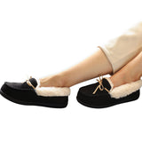 Sofora By Rockdoves Womens Sparkling Classic Moccasin Slippers Black 10M