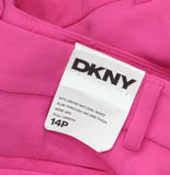 DKNY Aero Crepe Mid Rise Wide Leg Pants XD5P2051 Vivid Pink 14P