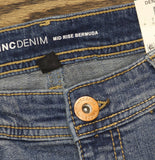 INC International Concepts Denim Bermuda Shorts Rolled Hem Indigo Blue 16