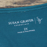 Susan Graver Essentials Womens Long Sleeve Knit Blouse Dark Green 2X